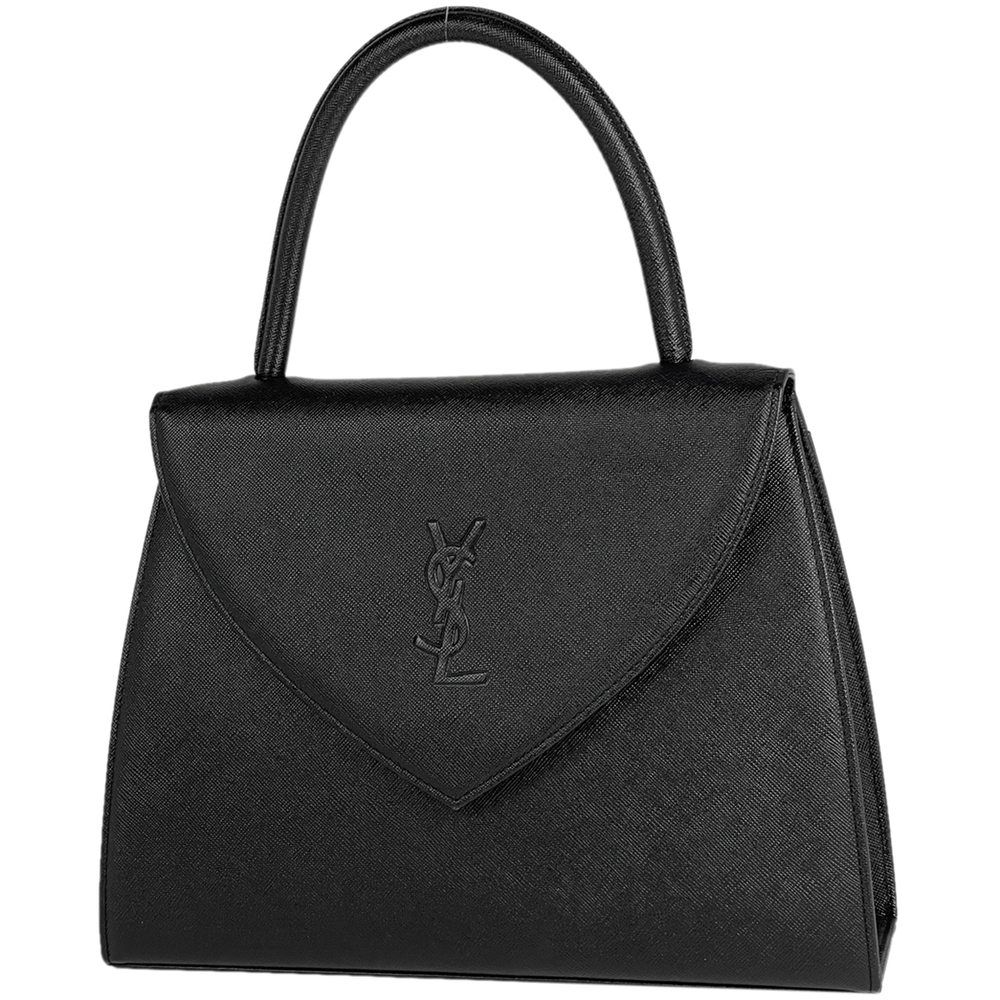 Yves Saint Laurent Logo Handbag Leather Black